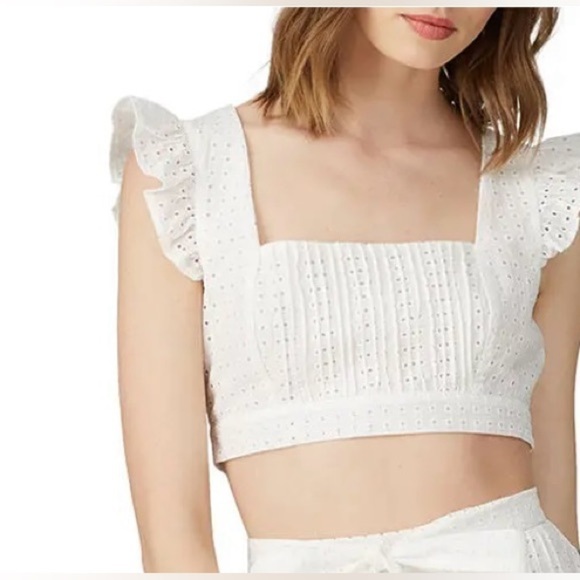 GUC Minkpink- Celestial Eyelet White Crop Top. Size XS - Picture 2 of 8